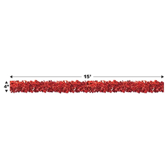 Beistle 15ft. Red 6-Ply Metallic Festooning Garland